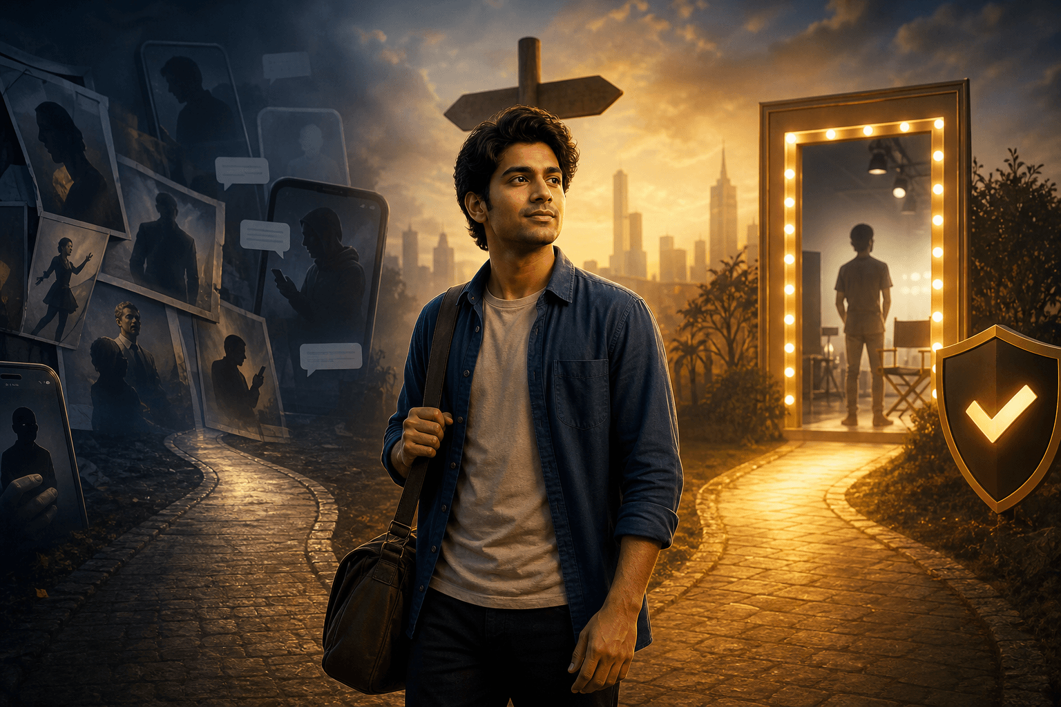 Actor choosing a verified audition path away from suspicious casting messages